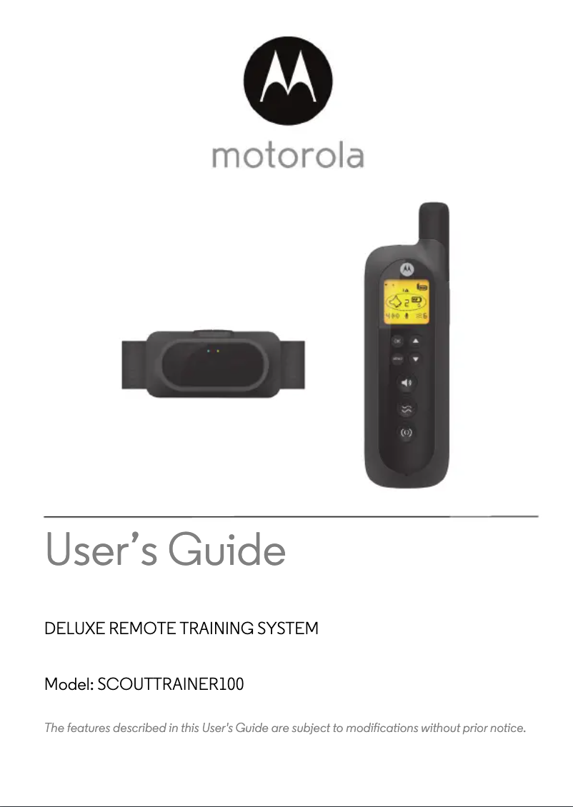 Page n°1 - Manuel utilisateur Motorola ScoutTrainer 100