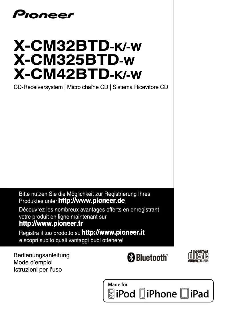 Page n°1 - Manuel utilisateur Pioneer X-CM42BTD