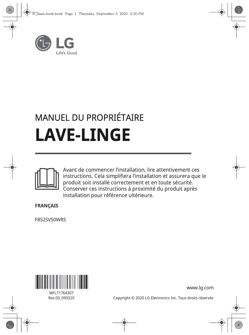 Page n°1 - Manuel utilisateur LG F852SV50WRS