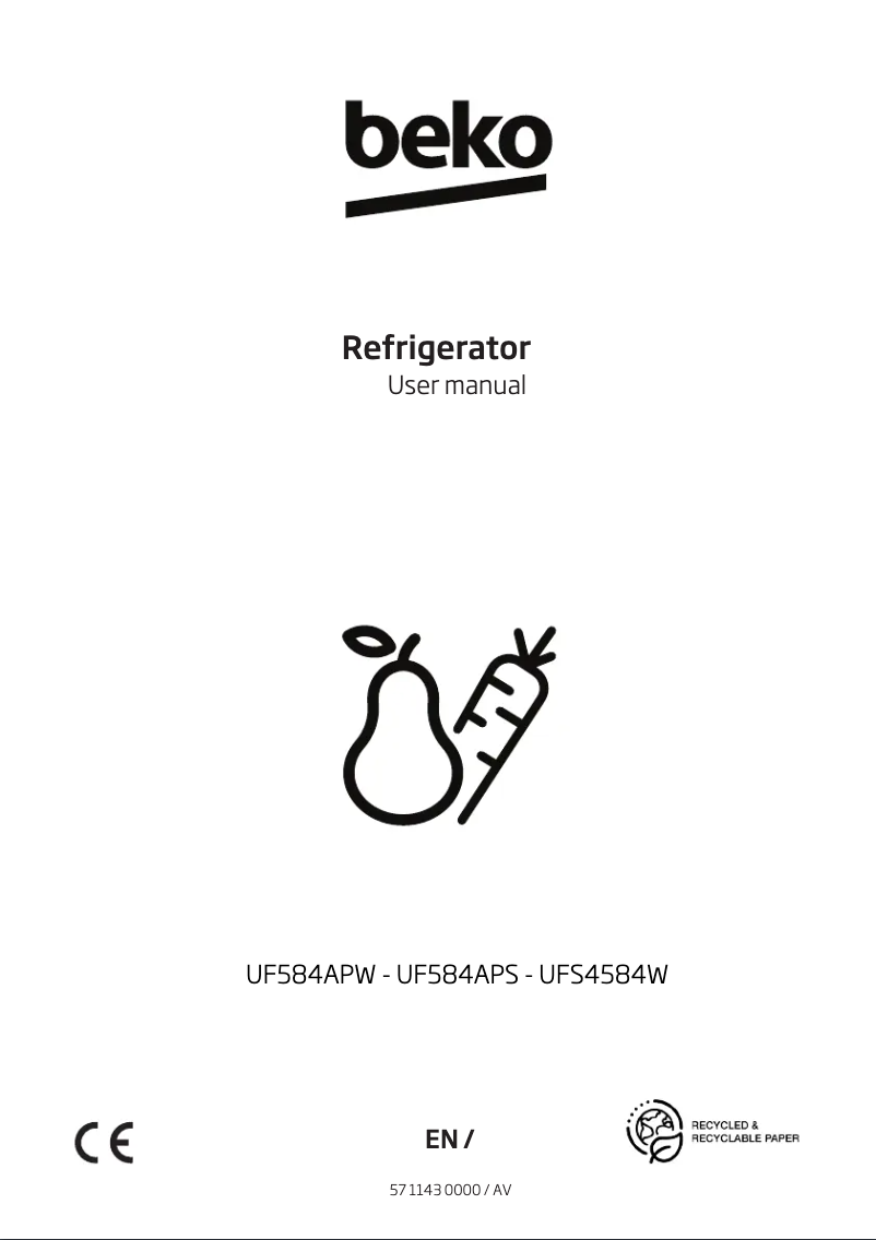 Page n°1 - Manuel utilisateur Beko UFS4584W