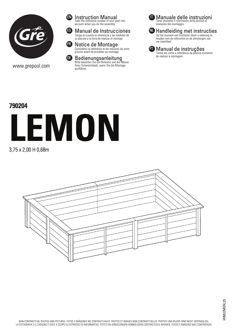 Page 1 de la notice Manuel utilisateur Gre 790204