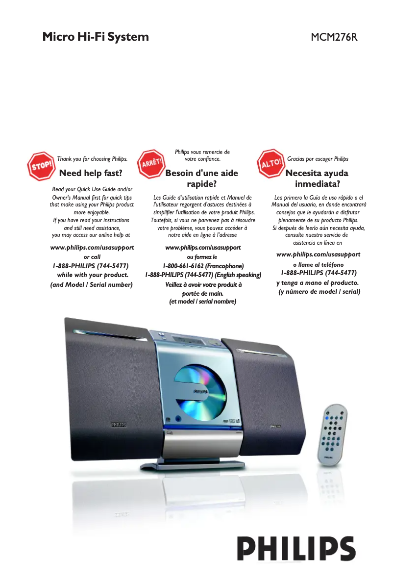 Página 1 del manual Manual de usuario Philips MCM276R