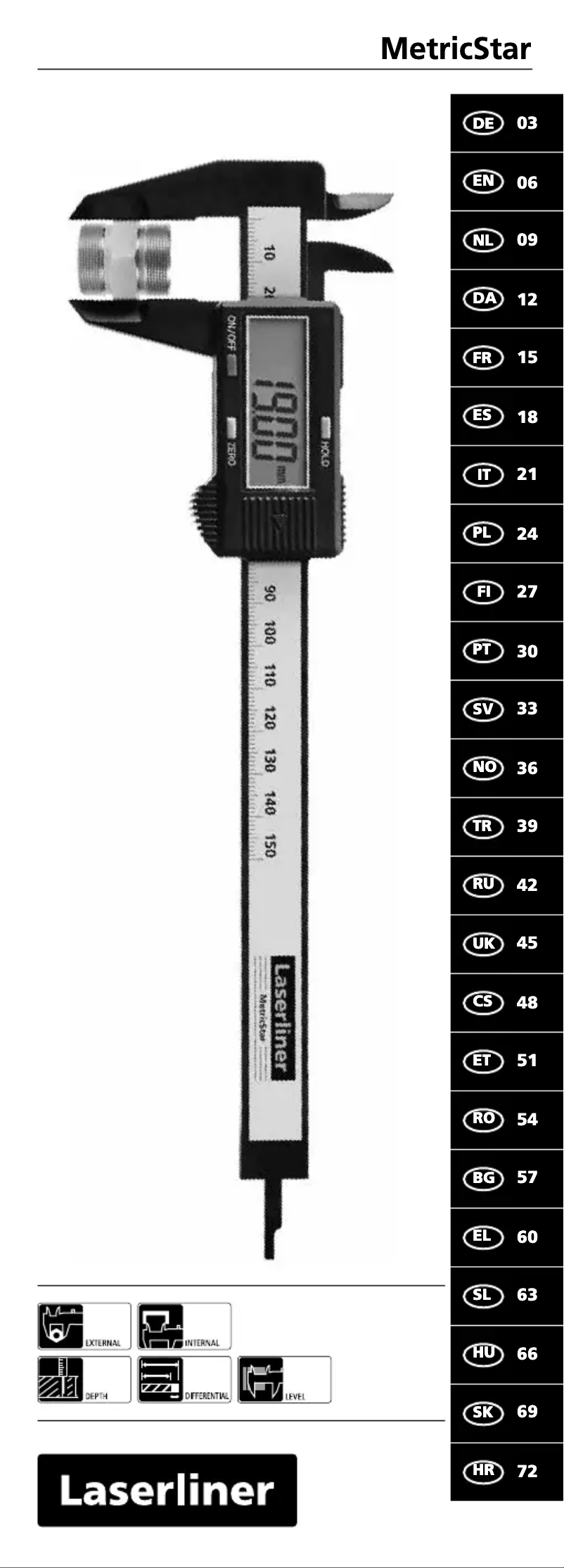 Page 1 de la notice Manuel utilisateur Laserliner MetricStar