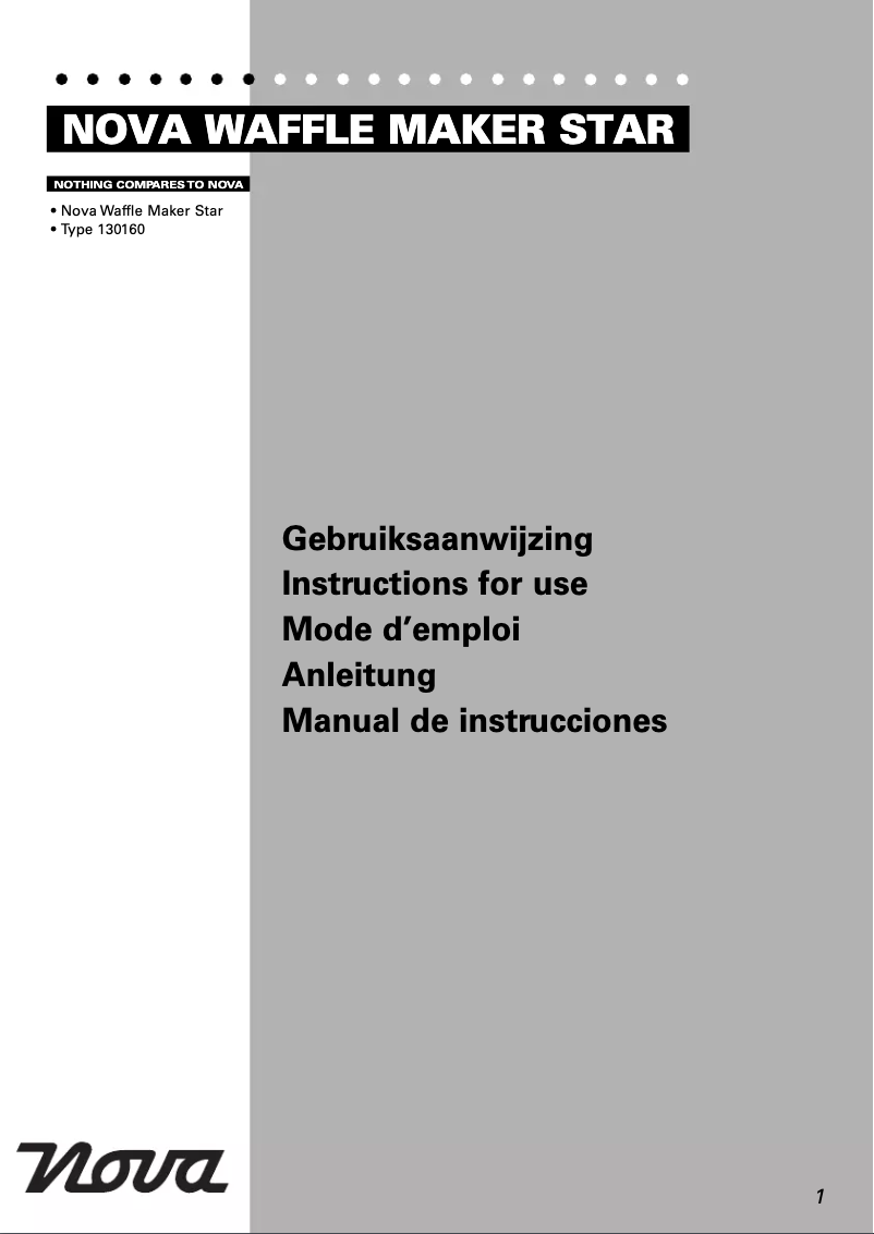 Page n°1 - Manuel utilisateur Nova Star 130160