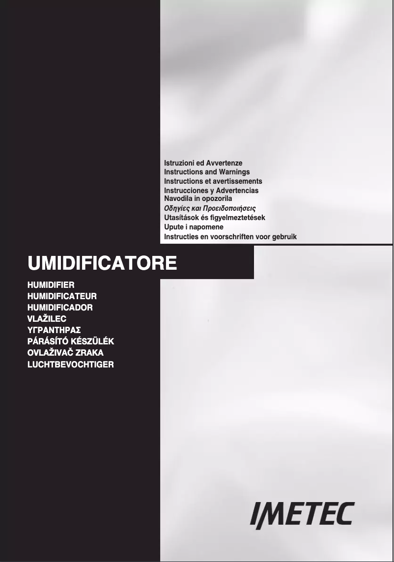 Page n°1 - Manuel utilisateur Imetec Living Air HU 200