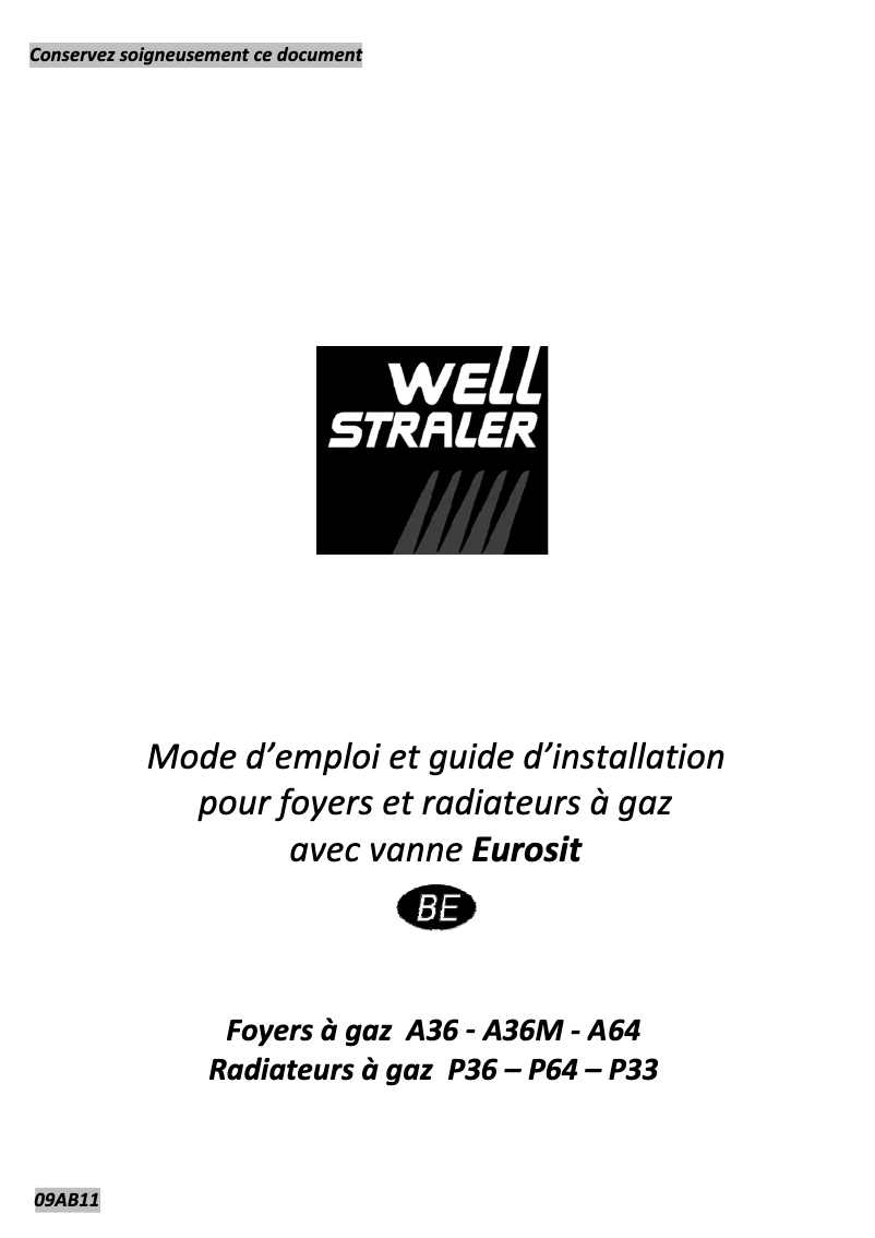 Page n°1 - Manuel utilisateur Well Straler A36M