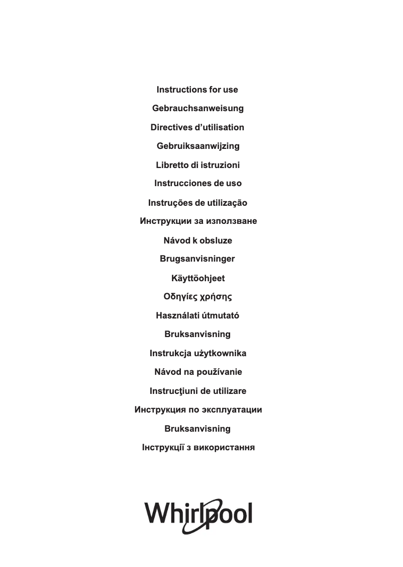 Page 1 de la notice Manuel utilisateur Whirlpool PACW29COL