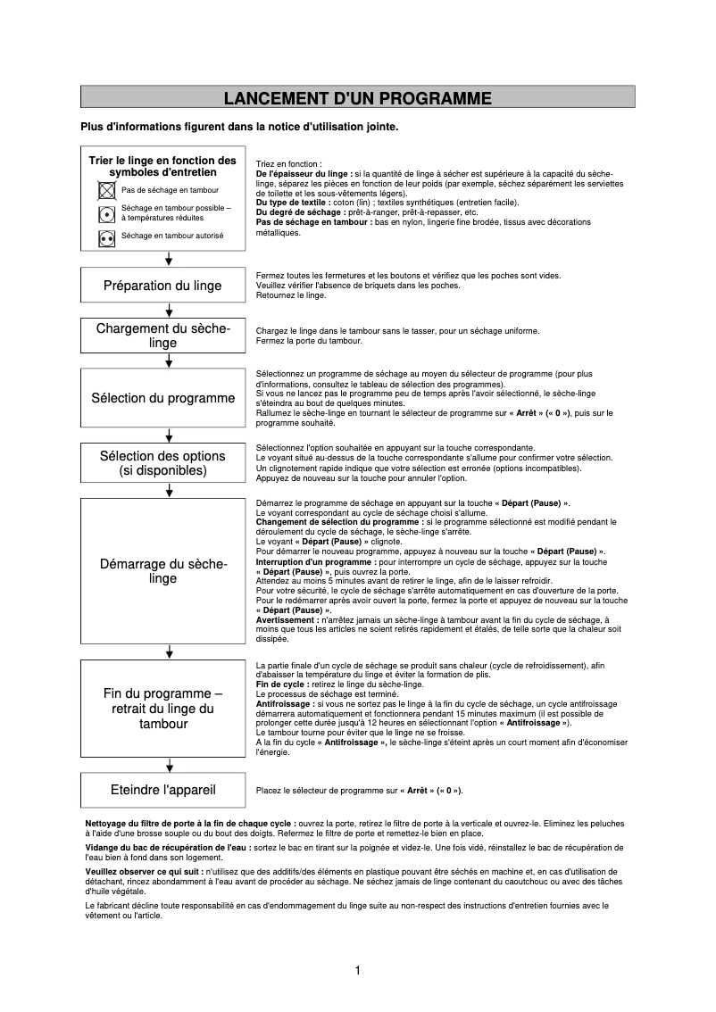Page n°1 - Manuel utilisateur Whirlpool AZA-HP 7420