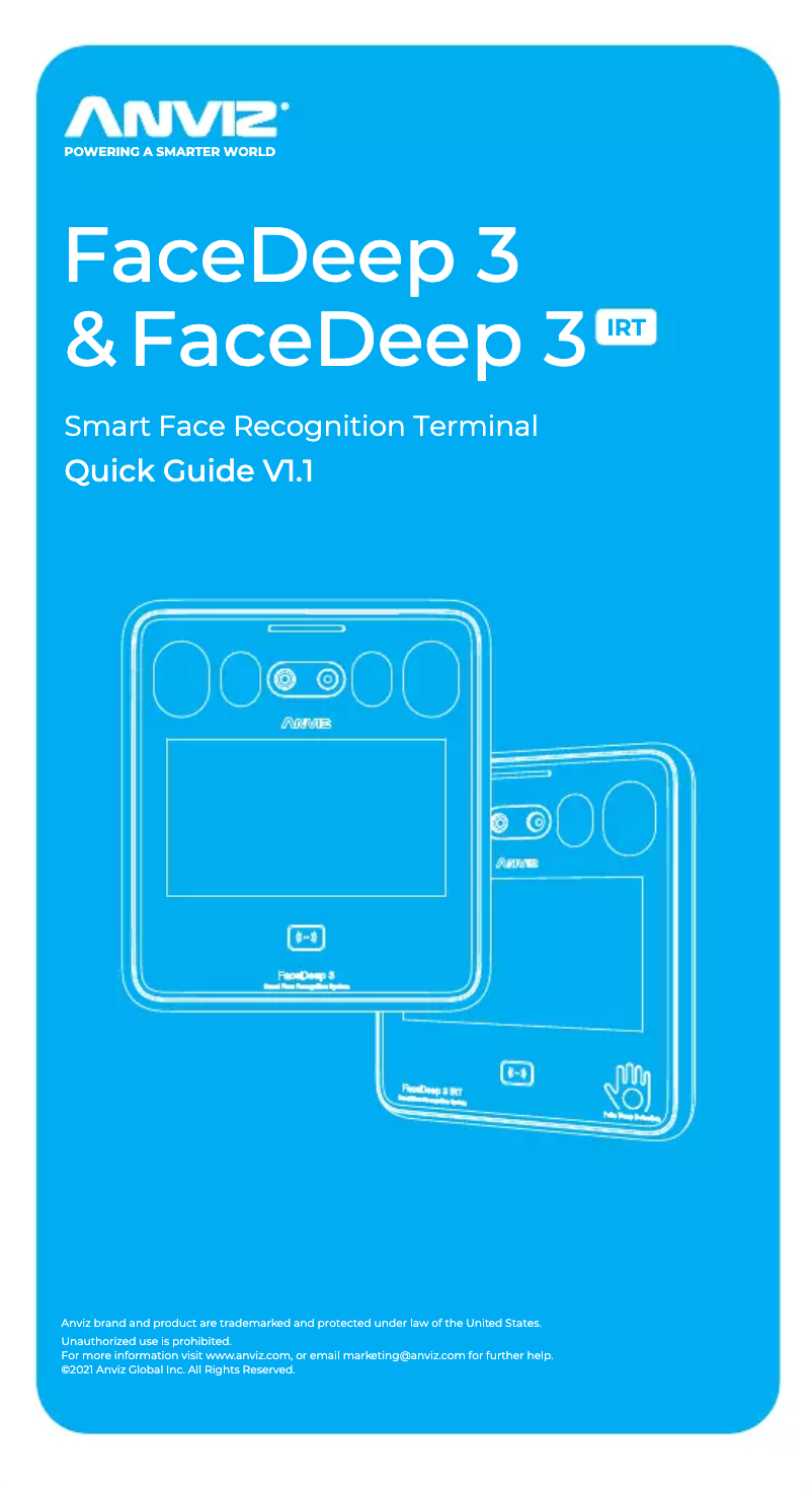 Page n°1 - Manuel utilisateur Anviz FaceDeep 3