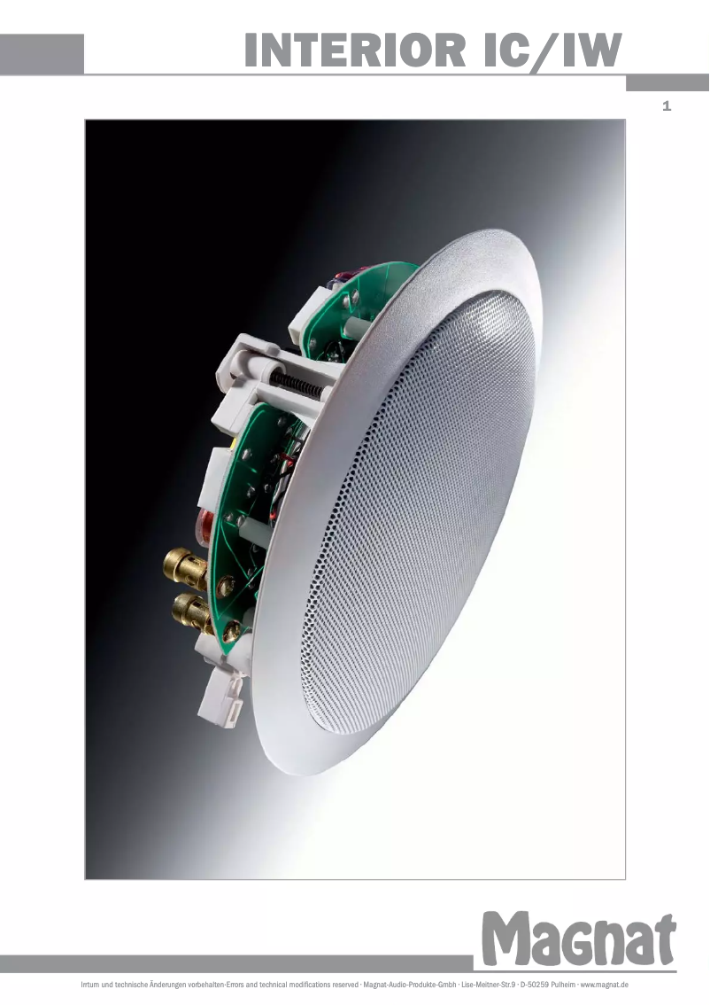 Page 1 de la notice Fiche technique Magnat Interior IW 610