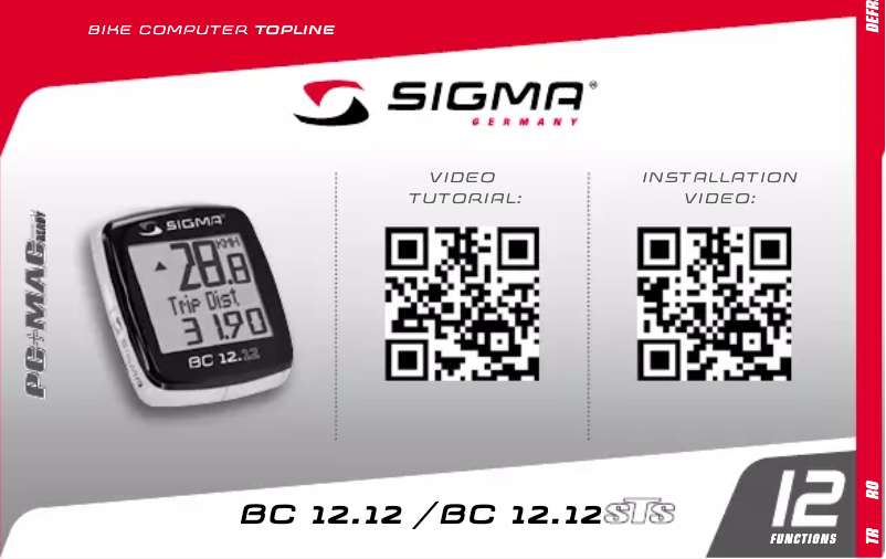 Page 1 de la notice Manuel utilisateur Sigma BA 12.12 STS