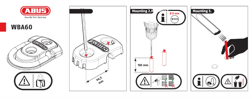 Page n°1 - Instructions / montage Abus WBA60
