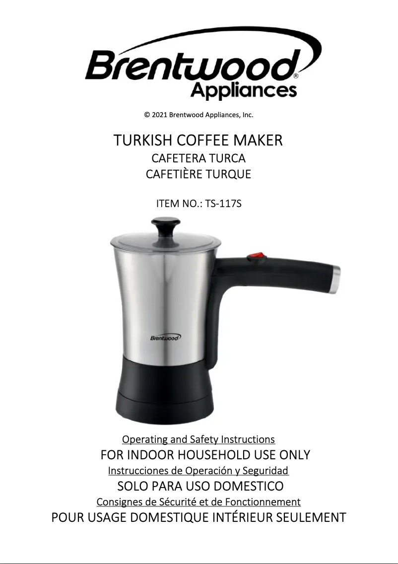 Page 1 de la notice Manuel utilisateur Brentwood TS-117S