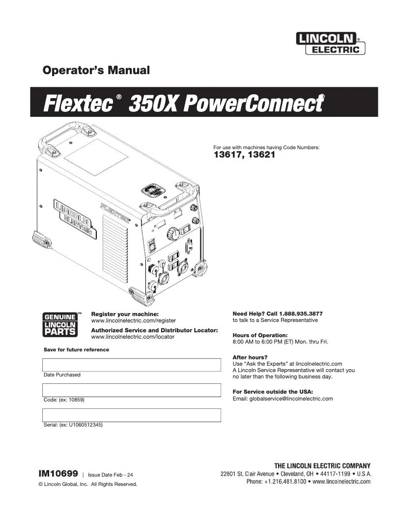 Imagen de la primera página del manual del dispositivo Flextec 350X PowerConnect