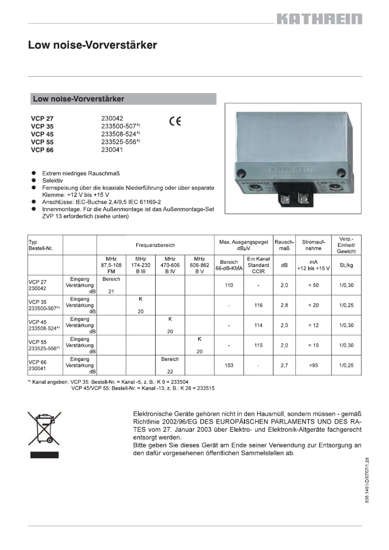 Image de la première page du manuel de l'appareil VCP 27