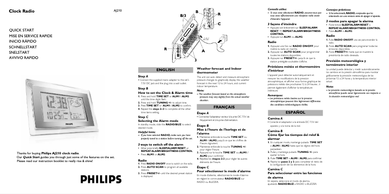 Imagen de la primera página del manual del dispositivo AJ210