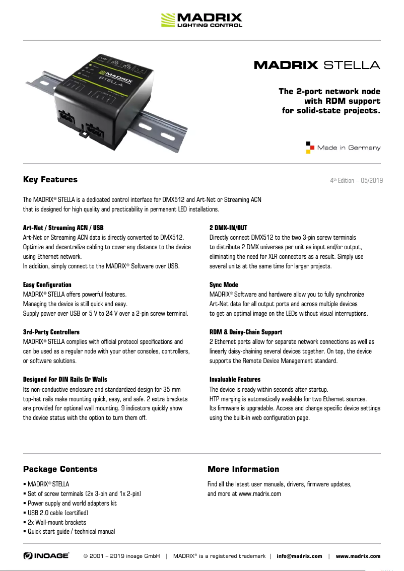 Image de la première page du manuel de l'appareil STELLA