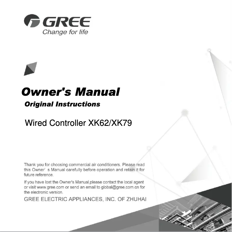 Page 1 de la notice Manuel utilisateur Gree XK62