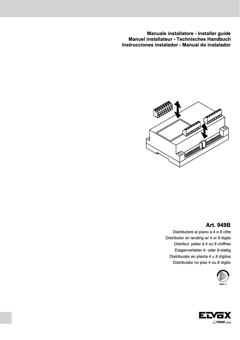 Page 1 de la notice Manuel utilisateur Vimar ELVOX 949B