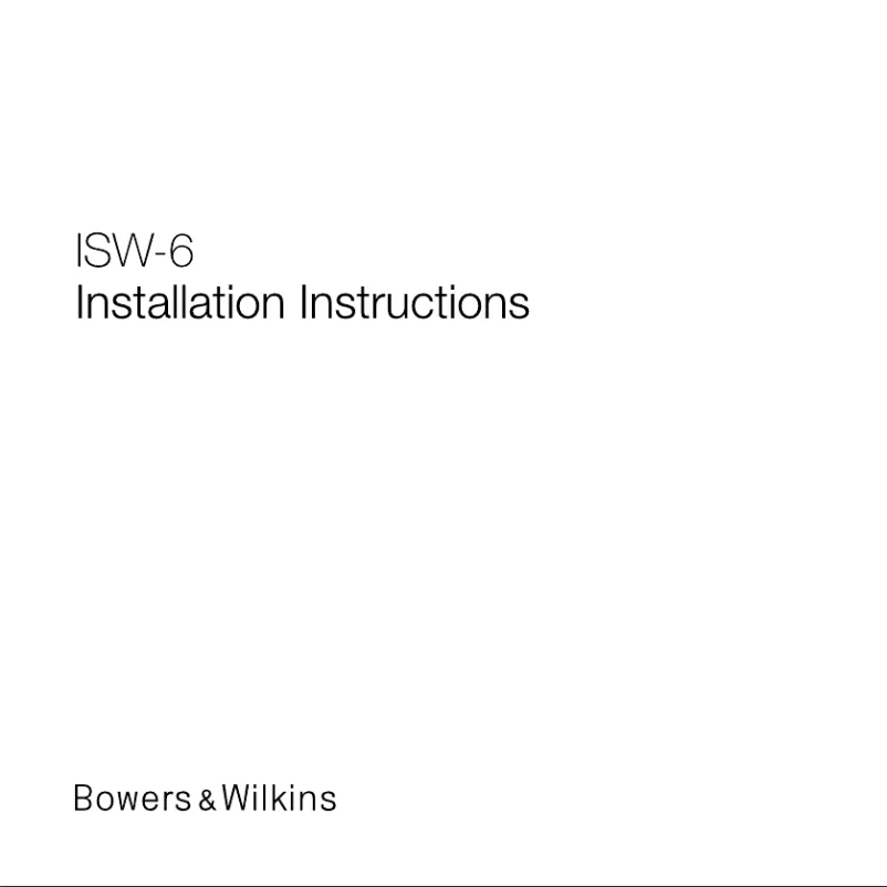 Page 1 de la notice Manuel utilisateur Bowers & Wilkins ISW-6