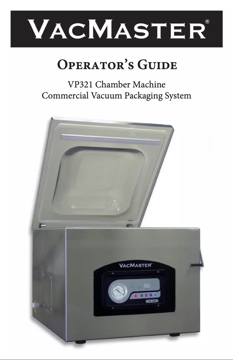 Page n°1 - Manuel utilisateur Vacmaster VP321