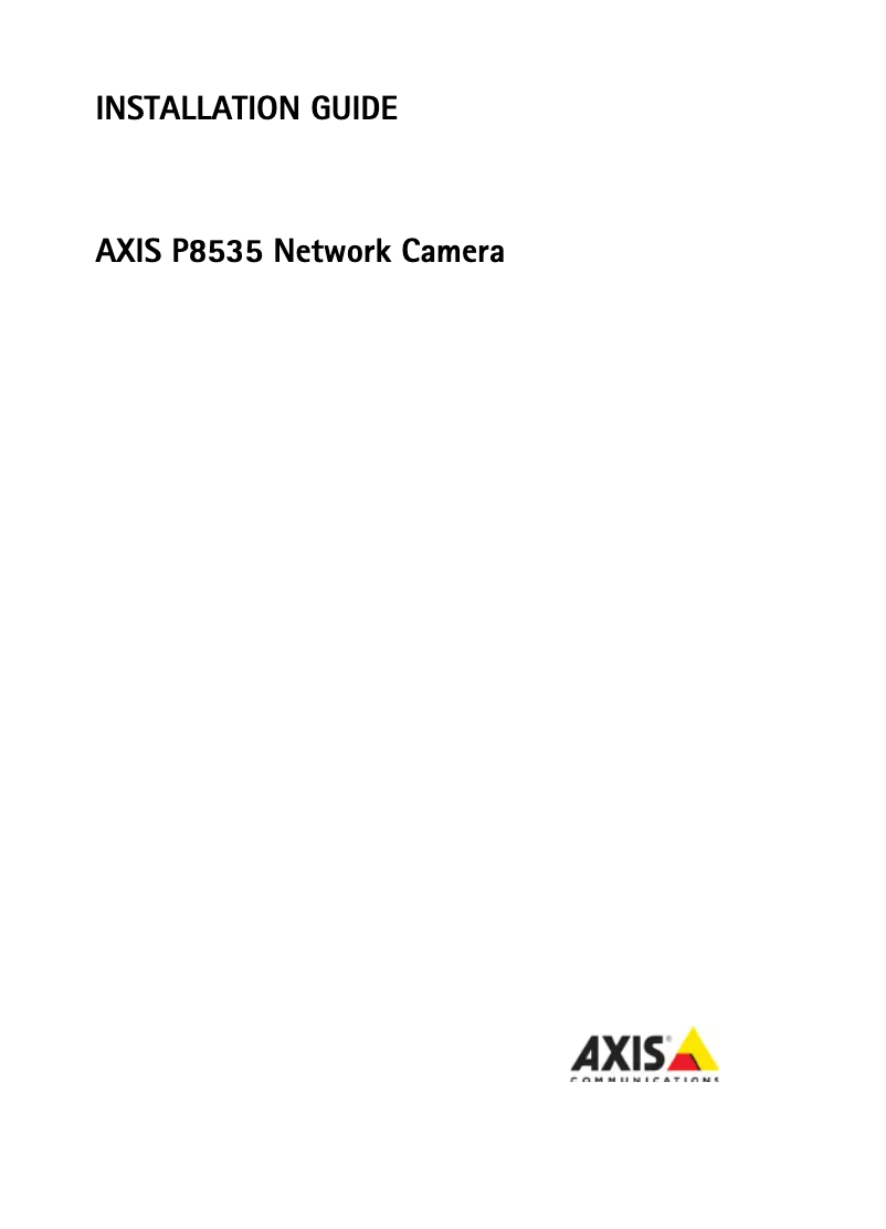 Image de la première page du manuel de l'appareil P8535