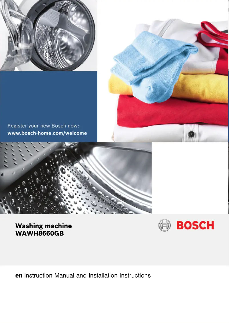 Page n°1 - Manuel utilisateur Bosch WAWH8660GB