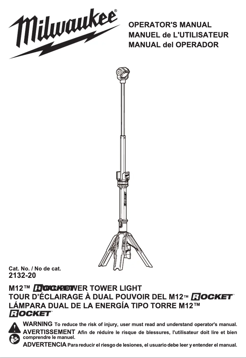Page n°1 - Manuel utilisateur Milwaukee 2132-20