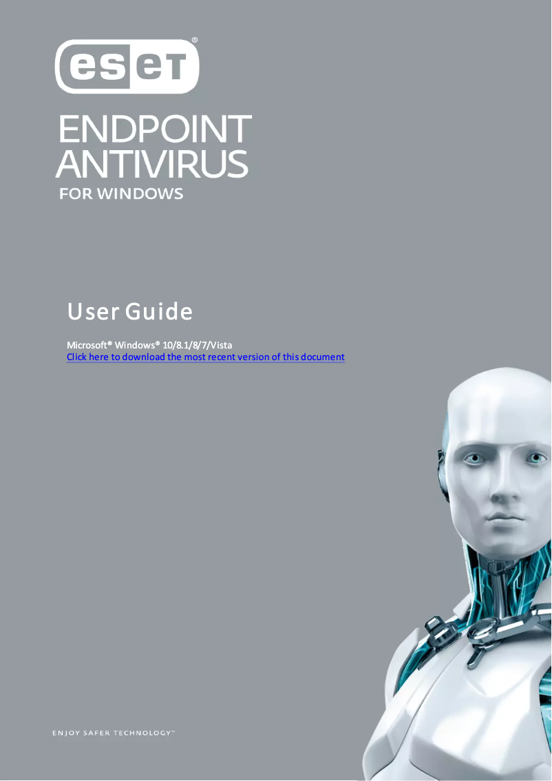 Image de la première page du manuel de l'appareil Endpoint Antivirus for Windows