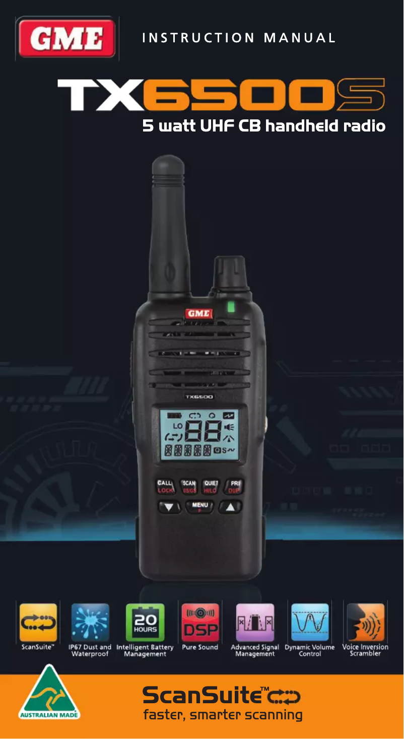 Page 1 de la notice Manuel utilisateur GME TX6500S