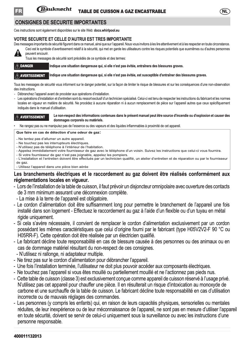 Image de la première page du manuel de l'appareil TGV 6955 SW