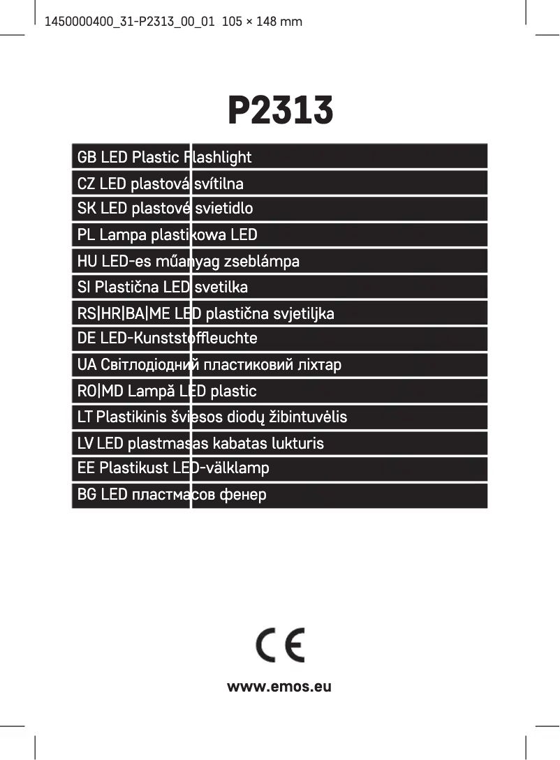Page n°1 - Manuel utilisateur Emos P2313