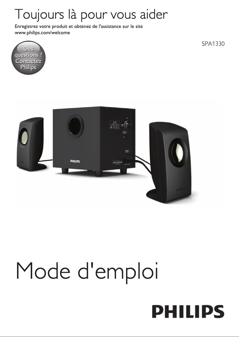 Page 1 de la notice Manuel utilisateur Philips SPA1330