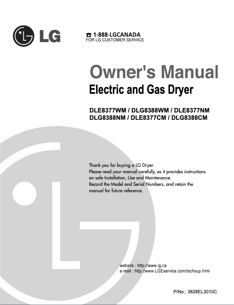 Page n°1 - Manuel utilisateur LG TD-V10178GM