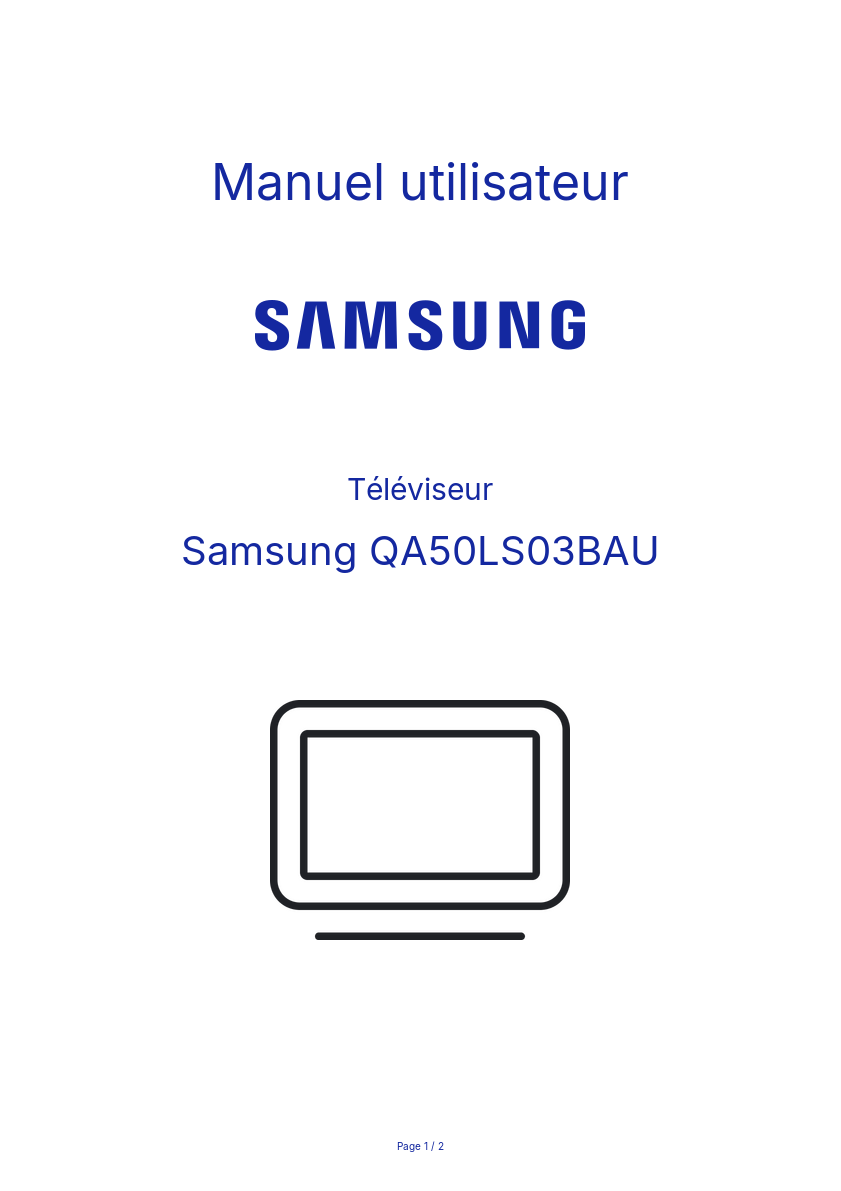 Page n°1 - Manuel utilisateur Samsung QA50LS03BAU
