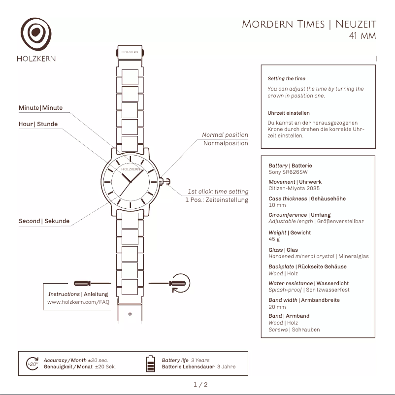 Page n°1 - Manuel utilisateur Holzkern Marco