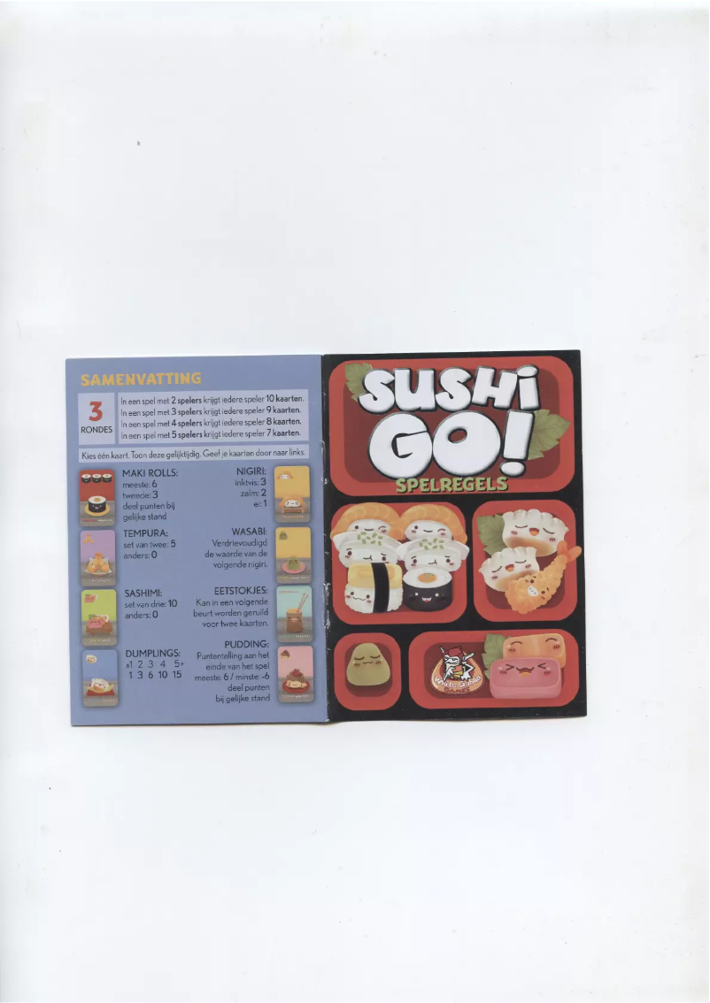 Page n°1 - Manuel utilisateur White Goblin Games Sushi Go