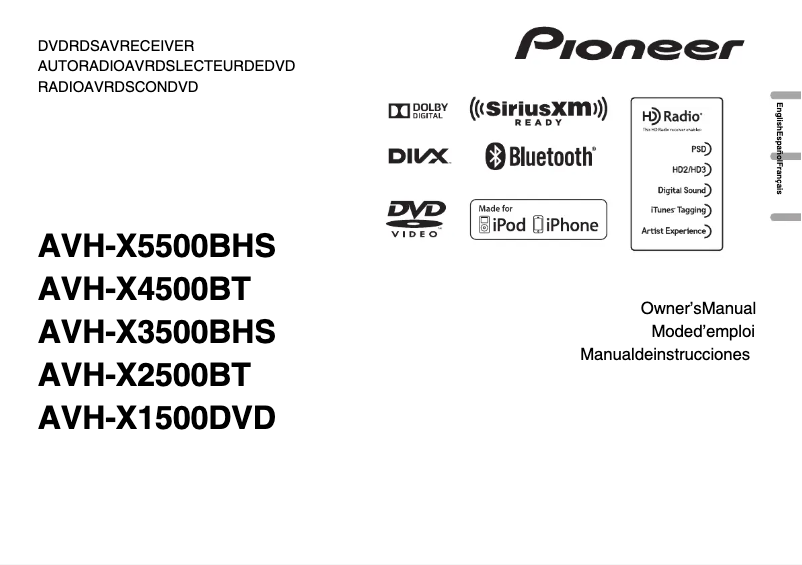 Page n°1 - Manuel utilisateur Pioneer AVHX3500BHS