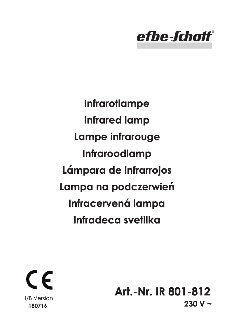 Page 1 de la notice Manuel utilisateur Efbe-Schott SC IR 812 N