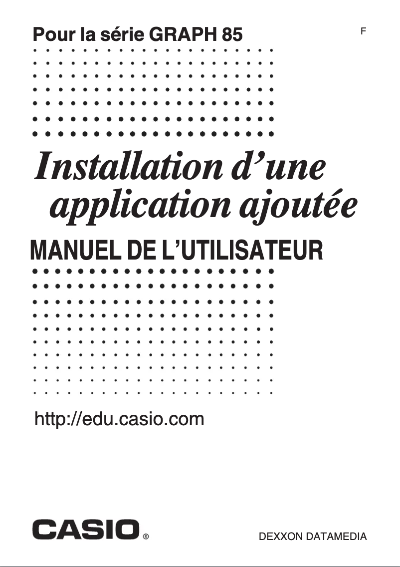 Page n°1 - Manuel utilisateur Casio GRAPH 85 SD