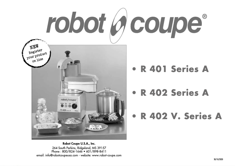 Page n°1 - Manuel utilisateur Robot Coupe R401B
