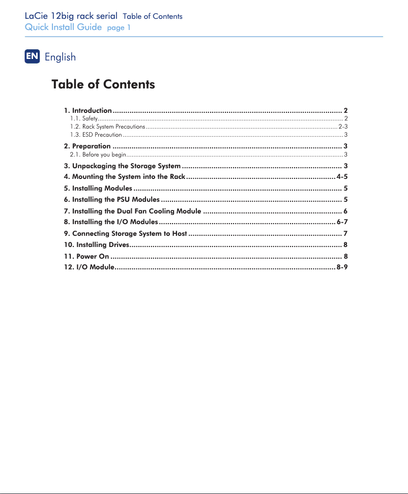 Imagen de la primera página del manual del dispositivo 12big Rack Serial