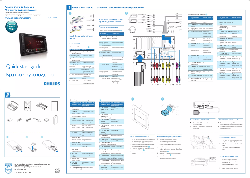 Página 1 del manual Guía de inicio rápido Philips CED1900BT