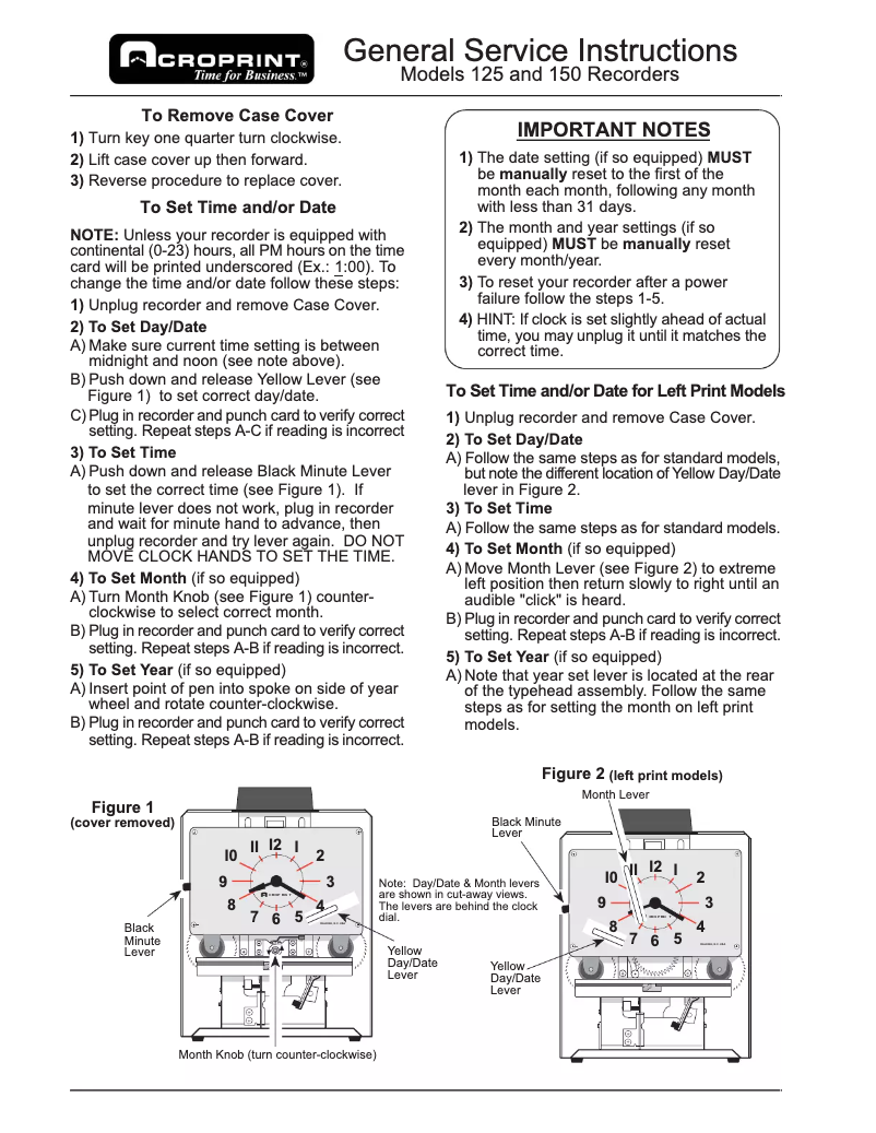 Page 1 de la notice Manuel utilisateur Acroprint 150RR4