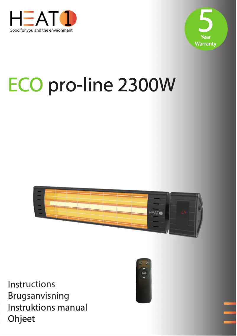 Page n°1 - Manuel utilisateur Heat1 ECO pro-line 2300W