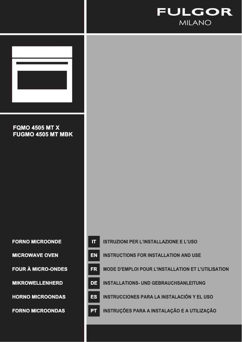 Page n°1 - Manuel utilisateur Fulgor Milano FUGMO 4505 MT MBK