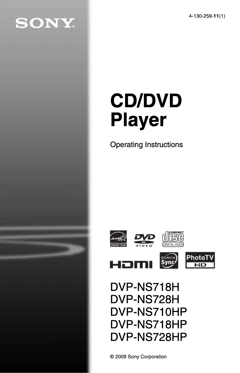 Page 1 de la notice Manuel utilisateur Sony DVP-NS718HP