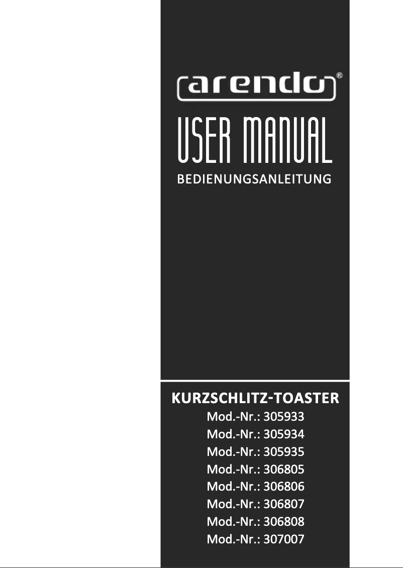 Page 1 de la notice Manuel utilisateur Arendo Touch Compact 306805