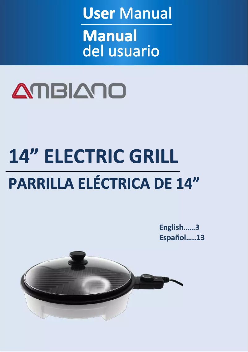 Image de la première page du manuel de l'appareil 14" Electric Grill HY-6504
