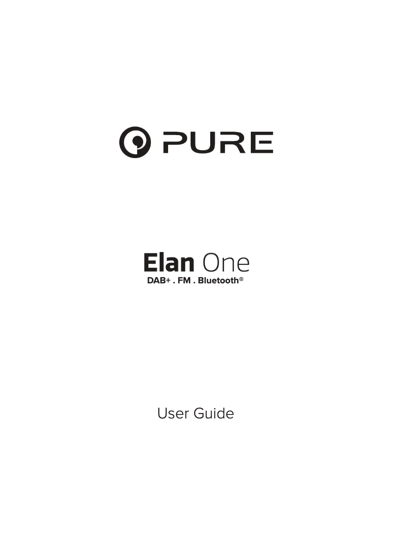 Page 1 de la notice Manuel utilisateur Pure Elan One =